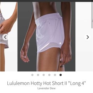 Light purple lululemon size 4 hotty hot